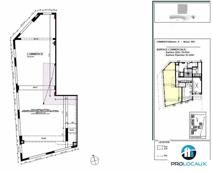 A louer Local commercial  83m² Grenoble