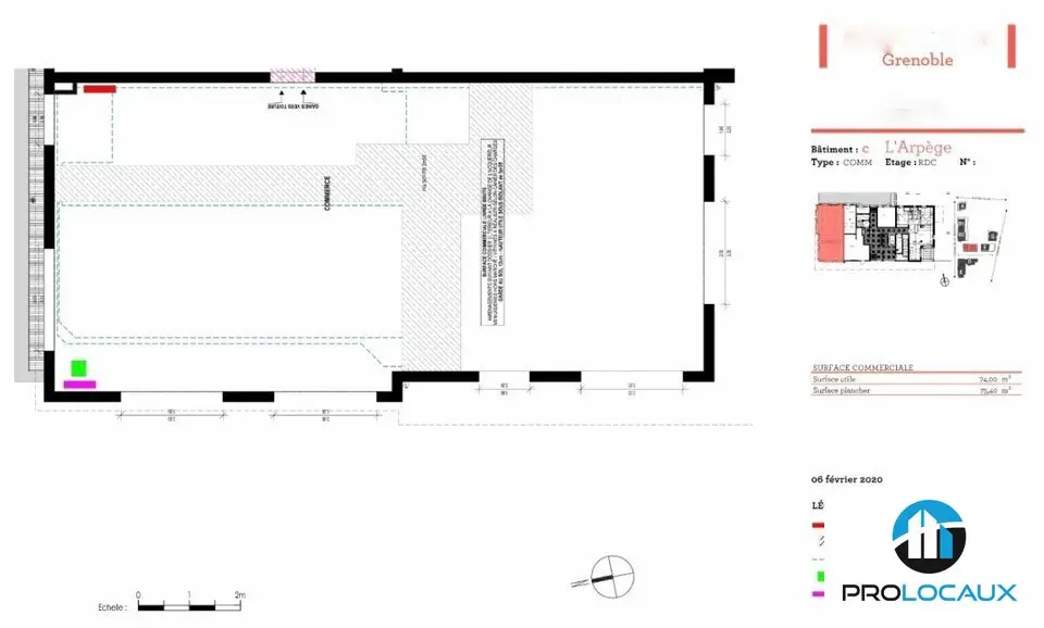 A louer Local commercial  76m² Grenoble