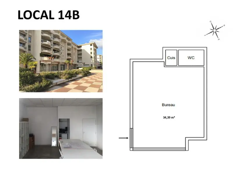 LOCATION PURE LOCAL COMMERCIAL 34 M2 ANTIBES LES PINS