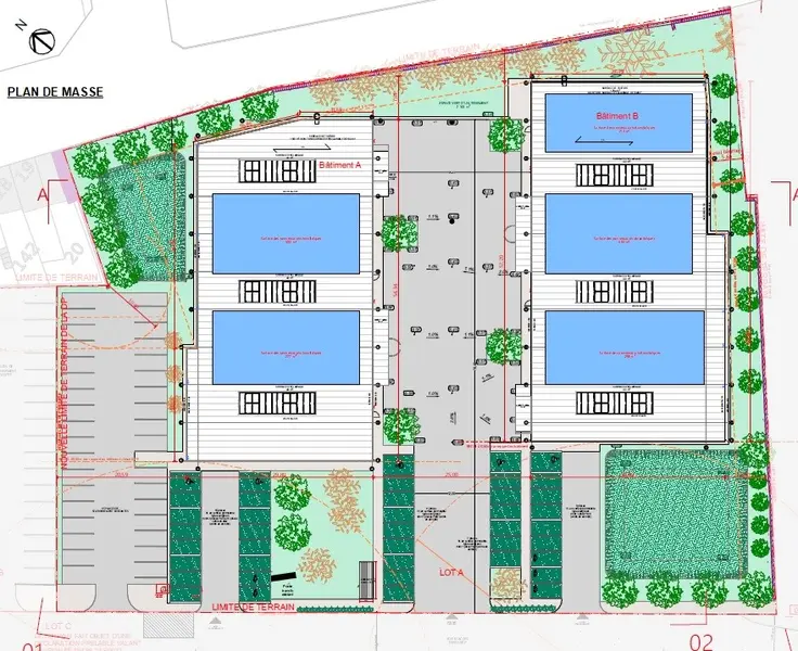 PARC D'ACTIVITES A LOUER LOCAUX NEUFS EN COURS DE FINITION.